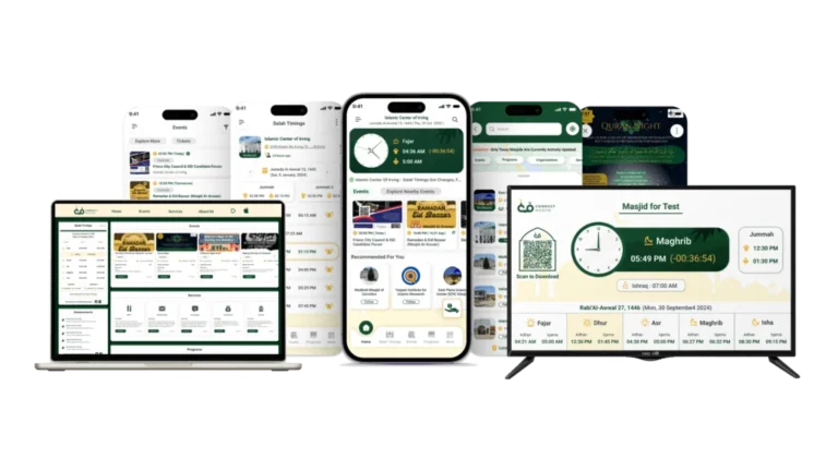 Athan and iqamah app with prayer notifications masjid management software, connectmazjid
