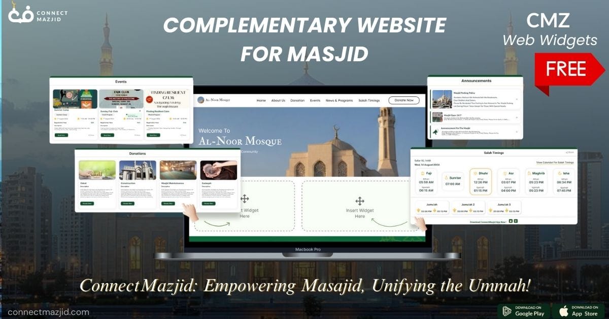free masjid website solution by ConnectMazjid