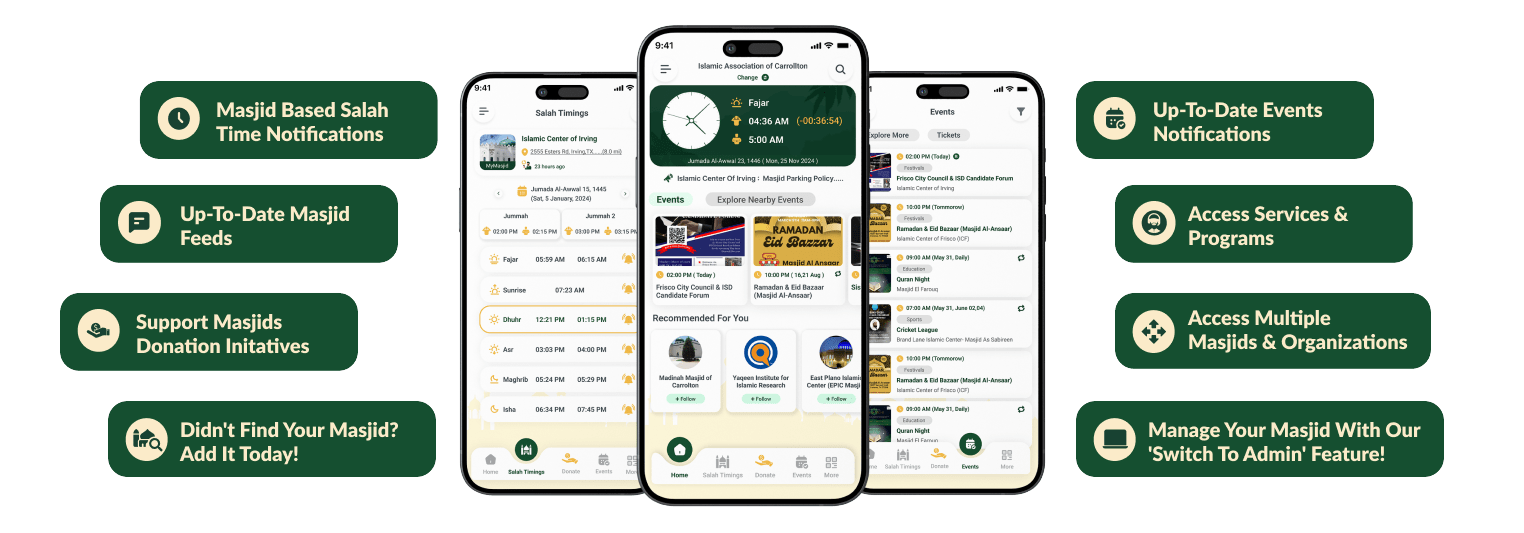 Easily find a masjid near me, check prayer times, and contribute by adding new masjids with ConnectMazjid!