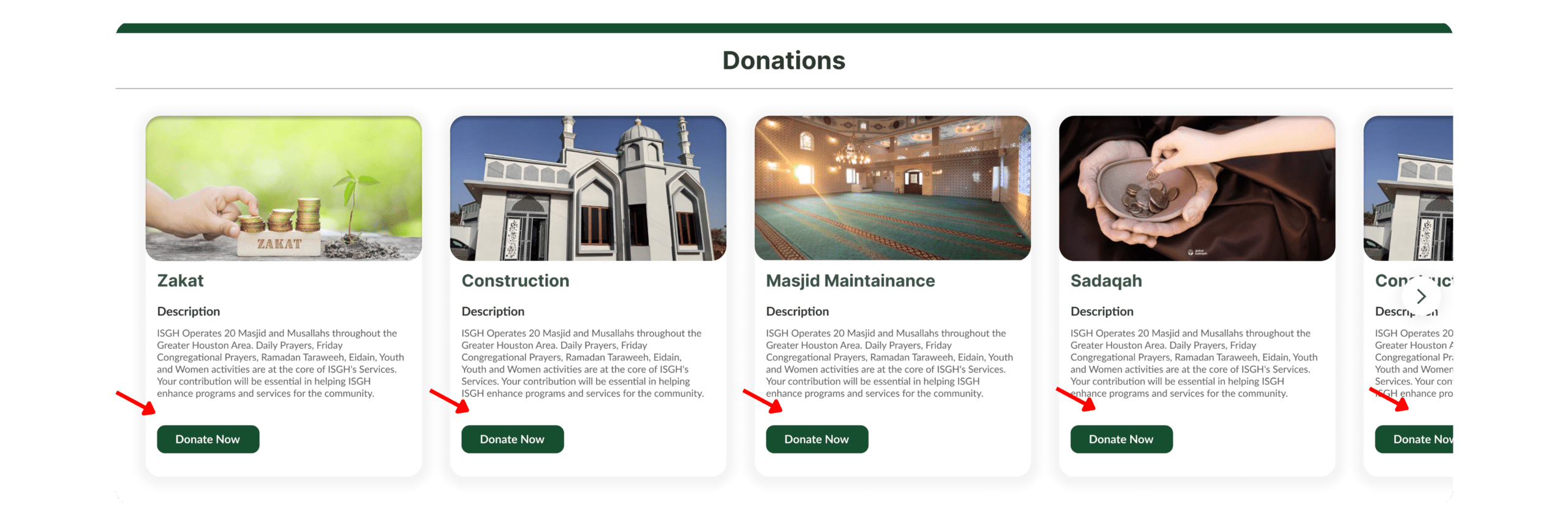 ConnectMazjid mosque donation system displaying an easy-to-use interface for seamless masjid donation management, donor tracking, and online contributions.