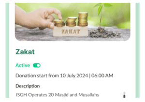 ConnectMazjid mosque donation system displaying an easy-to-use interface for seamless masjid donation management, donor tracking, and online contributions.