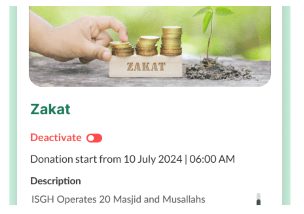 ConnectMazjid mosque donation system displaying an easy-to-use interface for seamless masjid donation management, donor tracking, and online contributions.
