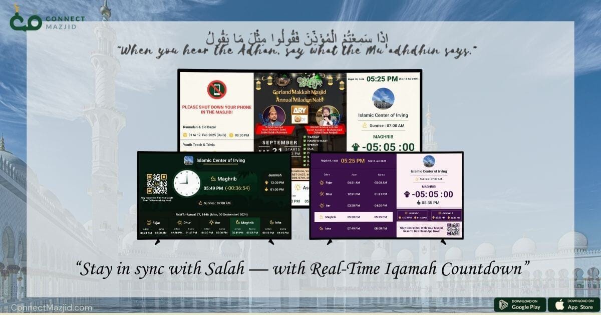 Modern Masjid Display Systems with Iqamah Countdown: A Complete Guide for Mosques in 2025