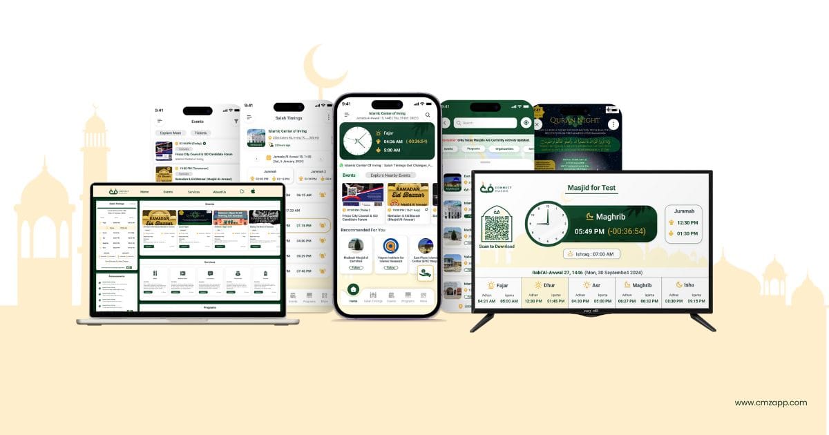 CMZ web app Athan and iqamah app with prayer notifications