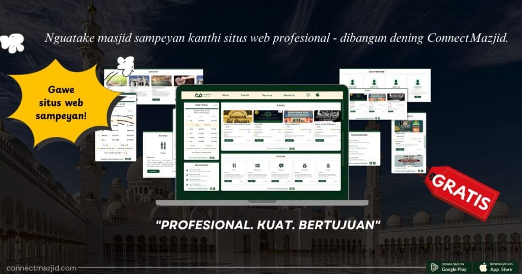 Situs Web Profesional kanggo Masjid: Cara Nggawe Situs Web Masjid Gratis karo ConnectMazjid