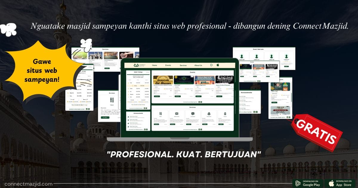Solusi Situs Web Masjid Profesional — Dirancang kanggo Melu Komunitas Sampeyan