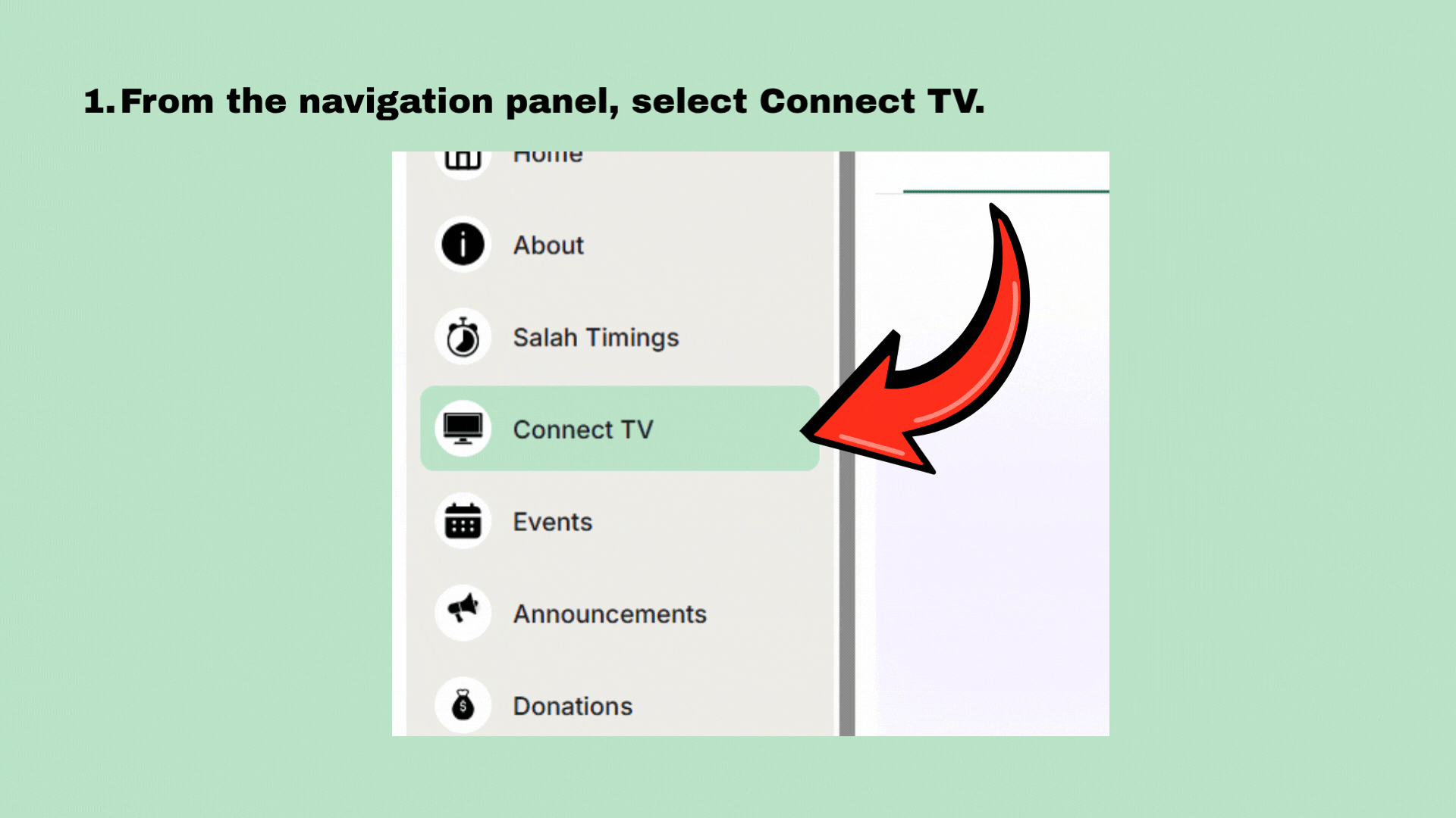 Interactive step-by-step guide showing how to add and display flyers on CMZ TV